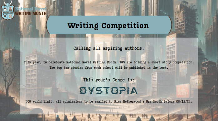 A screen shot of a writing competition

Description automatically generated