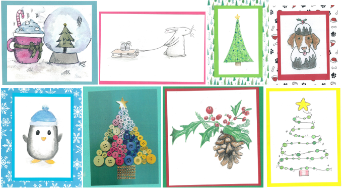 A collage of pictures of various christmas trees

Description automatically generated