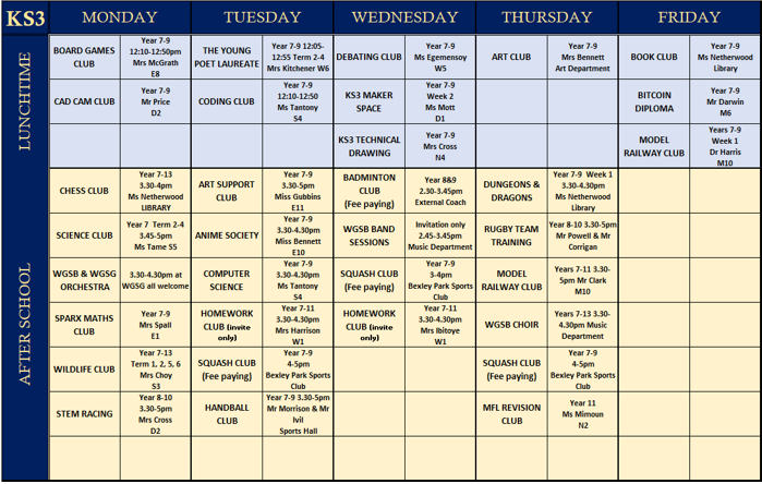 A table with a schedule

AI-generated content may be incorrect.